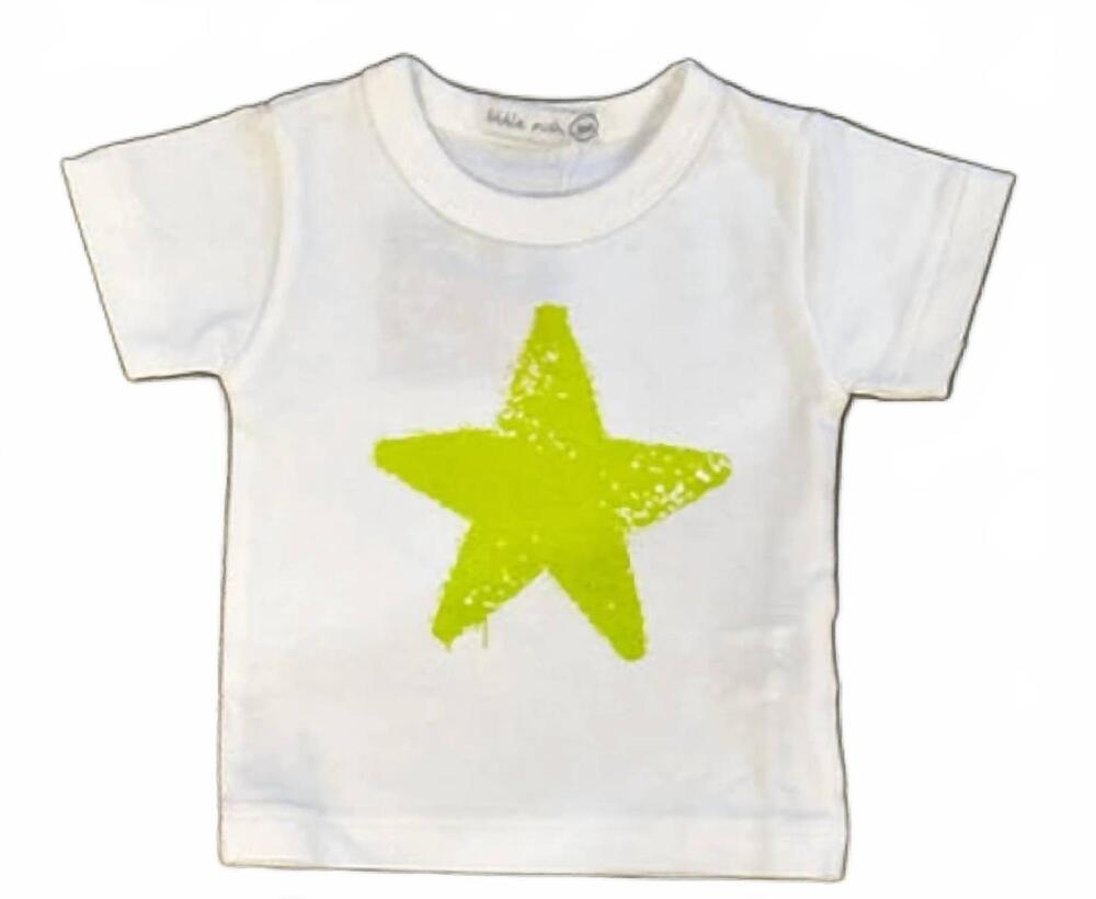 NEW LITTLE MISH kids' star graffiti tee in white